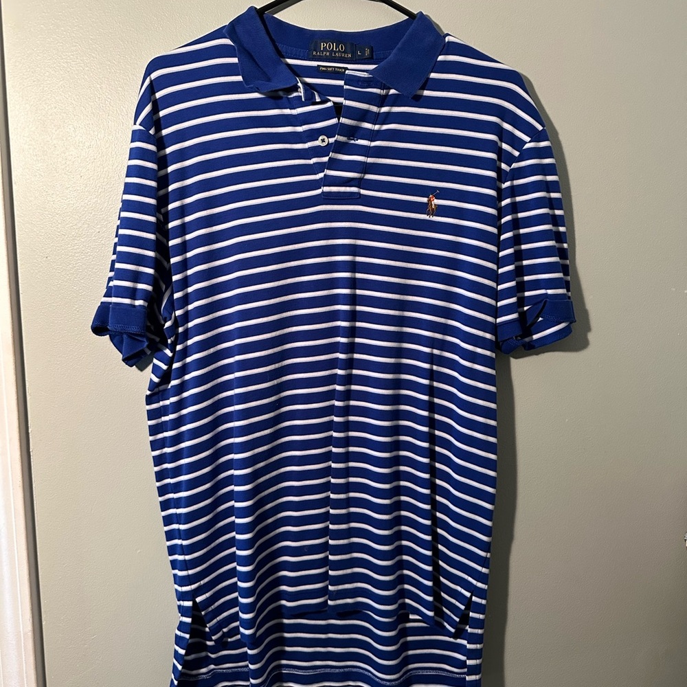 Polo by Ralph Lauren Blue and White Striped Polo Shirt